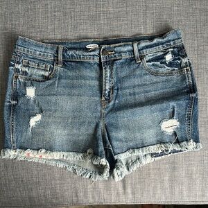 Old Navy Blue Distressed Jean Shorts